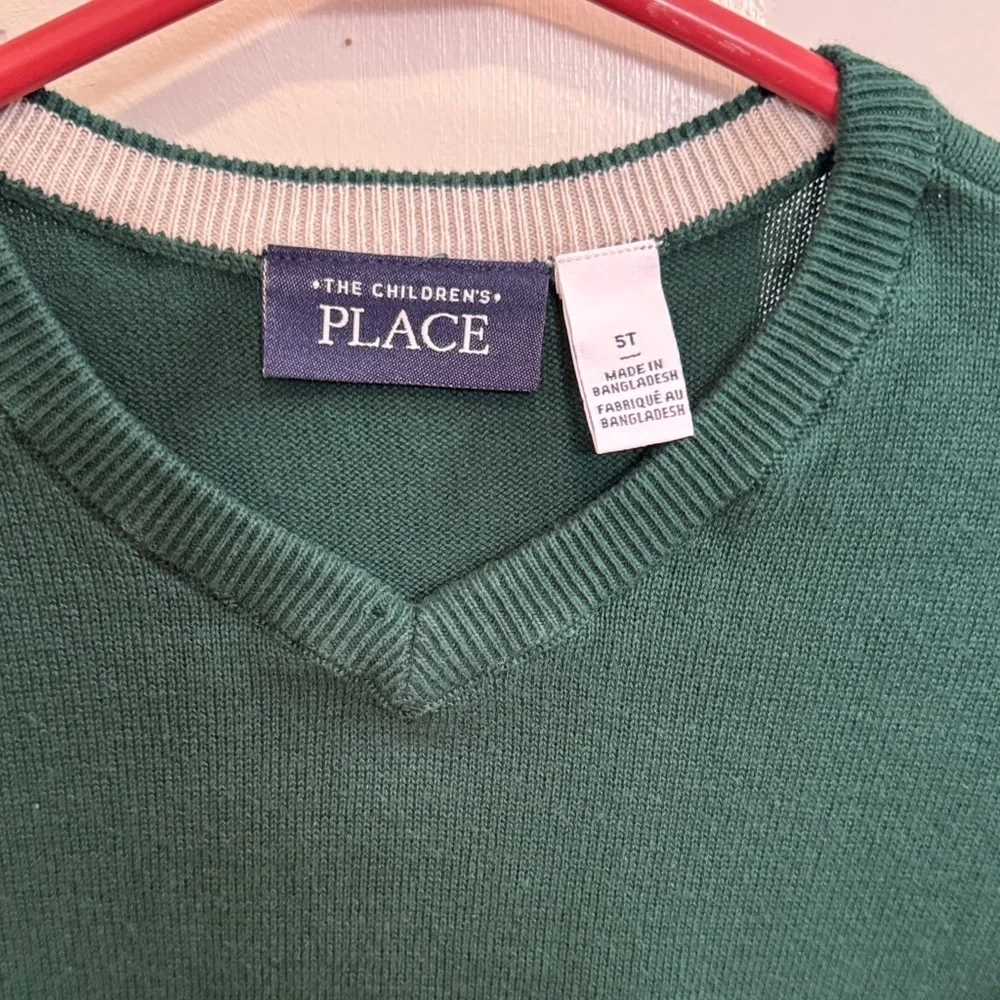 The Children's Place Deep Green V-Neck Sweater